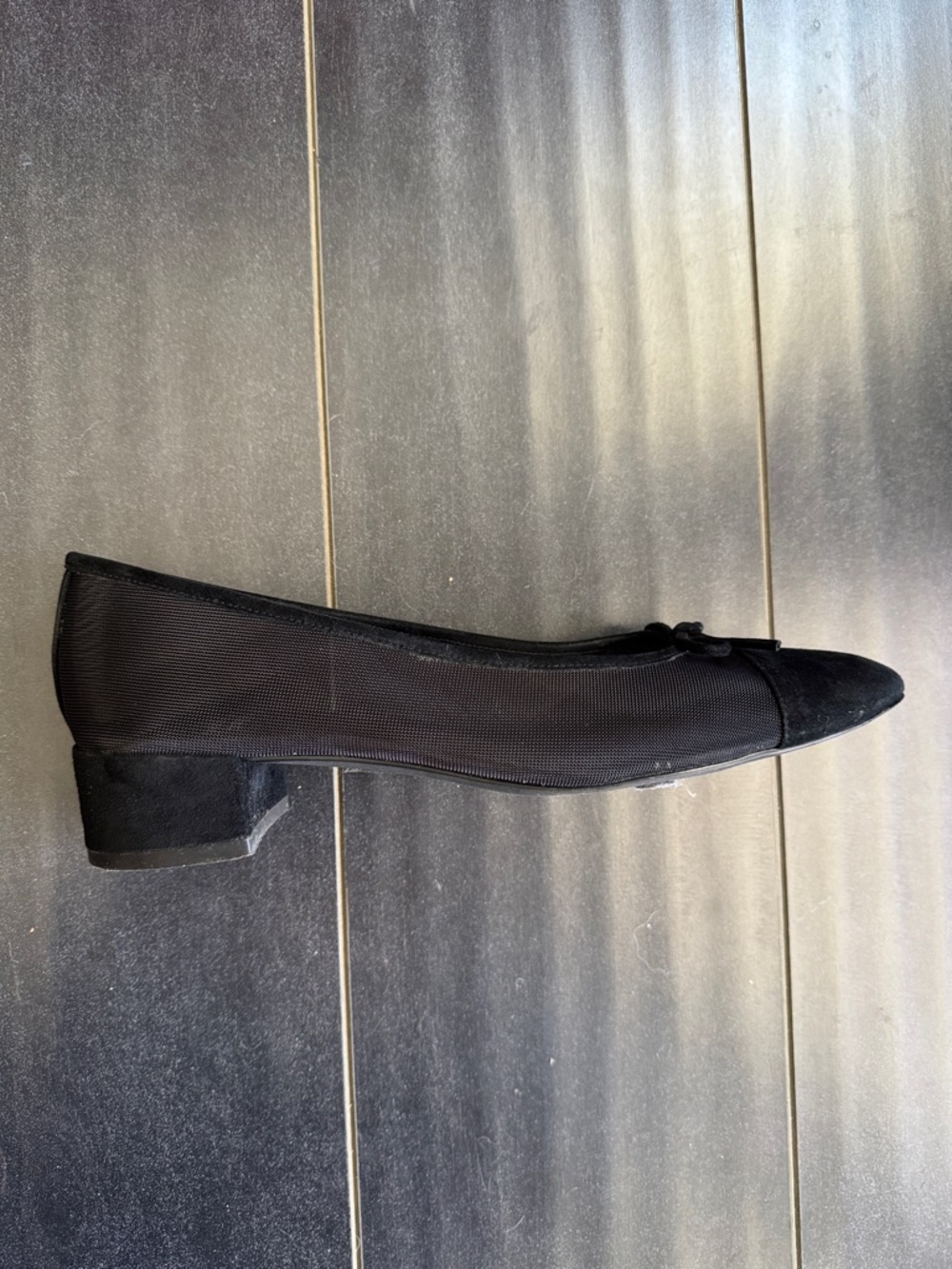 Jeffrey Campbell Mesh Black Suede-Trim Ballet with Bow size 8 - Picture 5 of 9